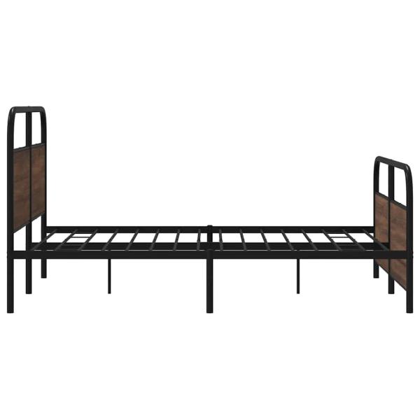 Metallbett ohne Matratze Braun Eichen-Optik 160x200 cm