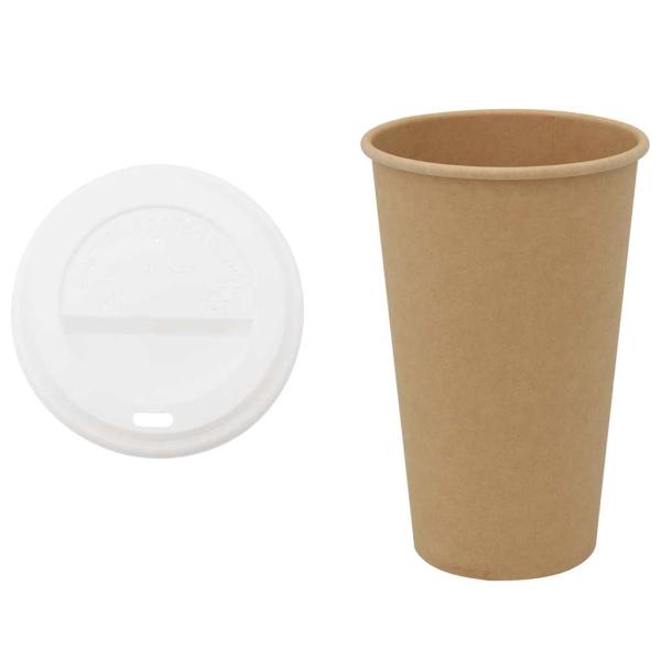 Pappbecher mit Deckeln 1000 Stk. 16oz 400ml
