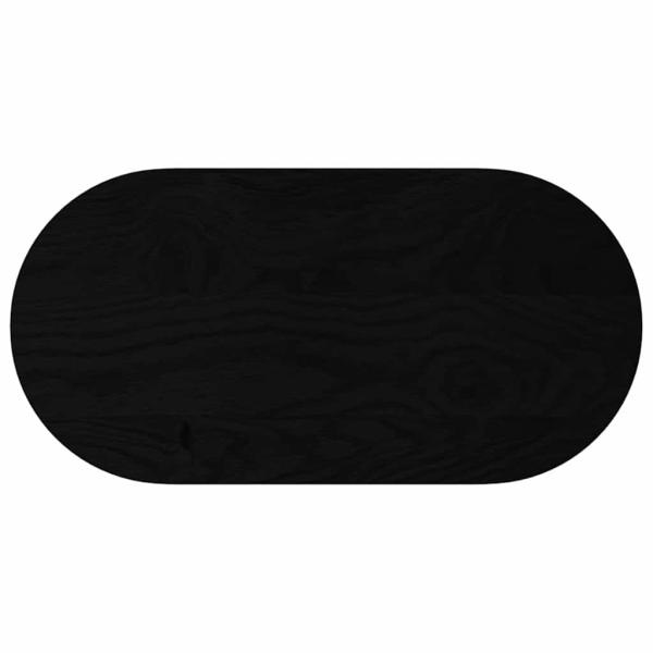 Tischplatte Dunkelbraun 80x40x2 cm Massivholz Eiche Oval