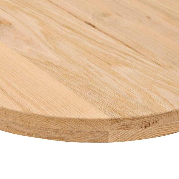 Tischplatte 140x60x4 cm Massivholz Eiche Oval