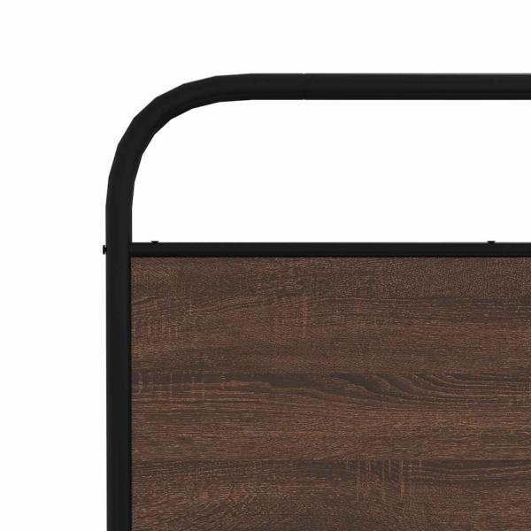 Kopfteil Braun Eichen-Optik 180 cm Stahl und Holzwerkstoff
