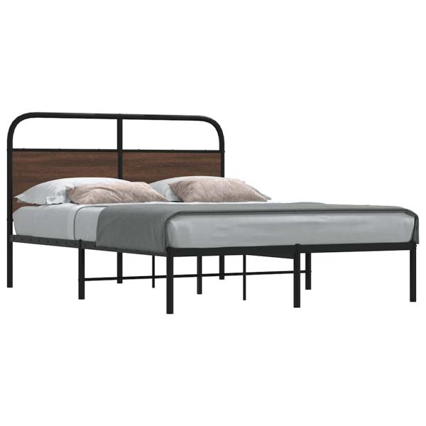 ARDEBO.de - Bettgestell ohne Matratze 140x200 cm Braun Eichen-Optik