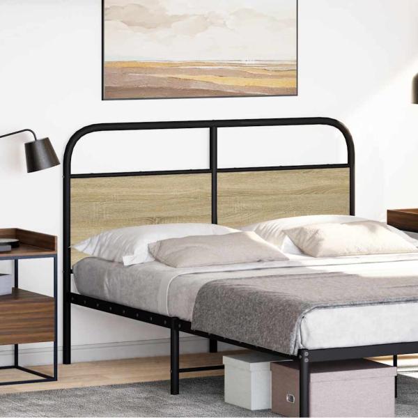 Kopfteil Sonoma-Eiche 135 cm Stahl und Holzwerkstoff