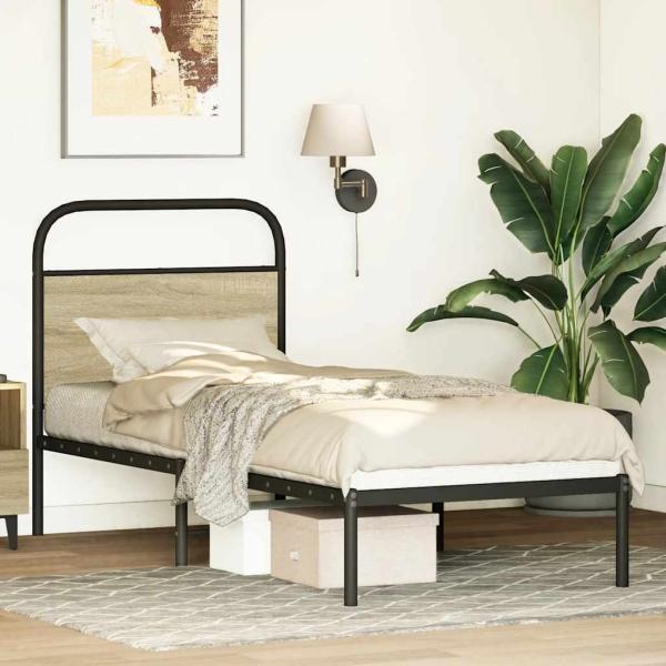 ARDEBO.de - Kopfteil Sonoma-Eiche 75 cm Stahl und Holzwerkstoff