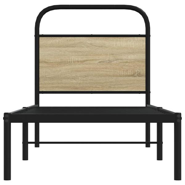 Kopfteil Sonoma-Eiche 75 cm Stahl und Holzwerkstoff