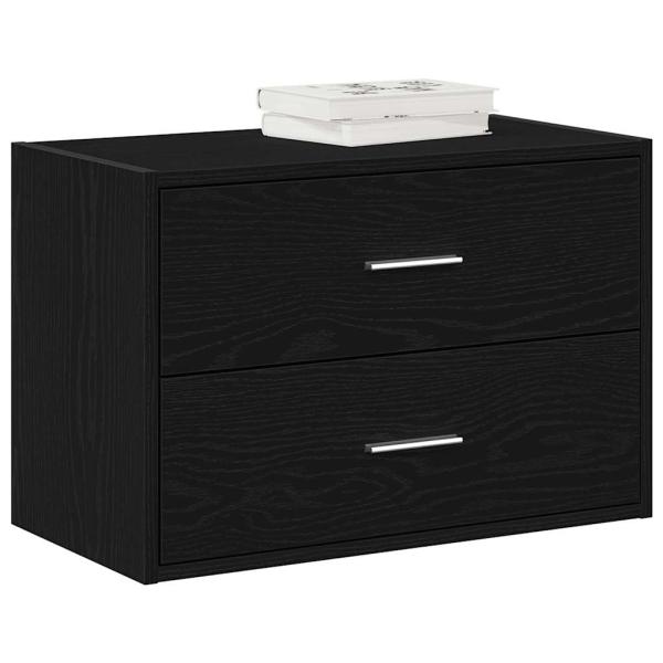 ARDEBO.de - Schrank mit 2 Schubladen Schwarz Eichen-Optik 60x31x40 cm