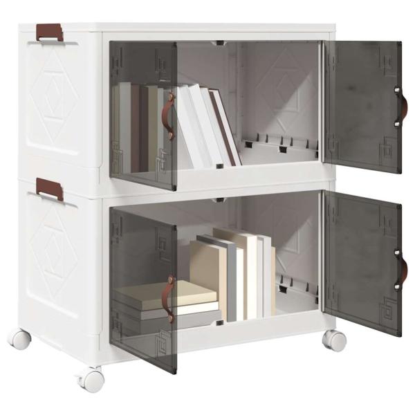 ARDEBO.de - Aufbewahrungsbox mit Rädern Stapelbar 2-stöckig 75 L 65x40x76cm