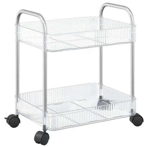 Aufbewahrungswagen 2 Etagen Transparent 37x28x43,5 cm Acryl