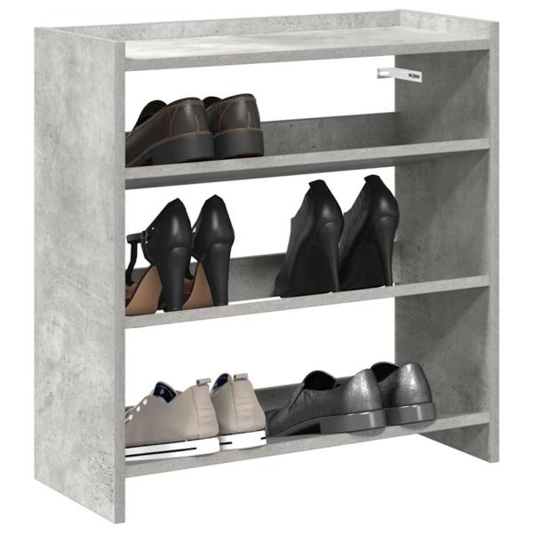 ARDEBO.de - Schuhregal Betongrau 60x25x62 cm Holzwerkstoff