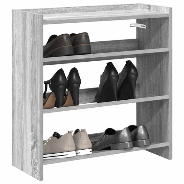 ARDEBO.de - Schuhregal Grau Sonoma 60x25x62 cm Holzwerkstoff
