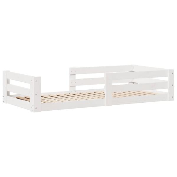 Massivholzbett ohne Matratze Weiß 80x190 cm Kiefernholz