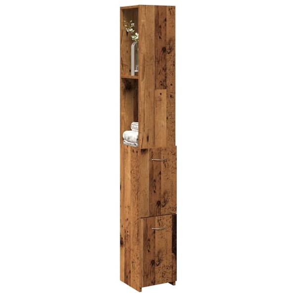 ARDEBO.de - Badezimmerschrank Altholz-Optik 25x25x170 cm Holzwerkstoff