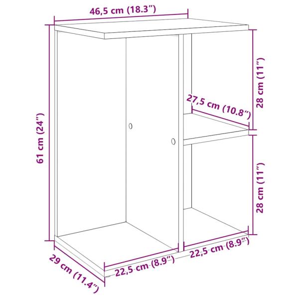 Nachttisch Grau Sonoma 46,5x29x61 cm Holzwerkstoff