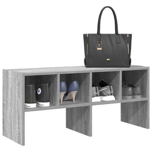 ARDEBO.de - Schuhregal Stapelbar Grau Sonoma 89,5x30x40 cm
