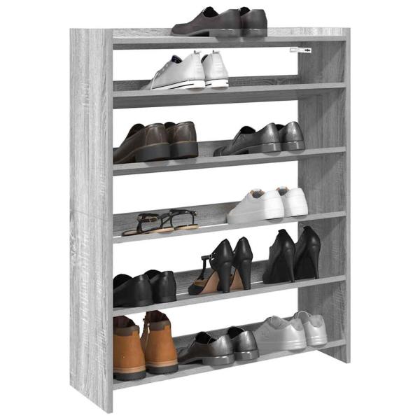 ARDEBO.de - Schuhregal Grau Sonoma 80x25x100 cm Holzwerkstoff