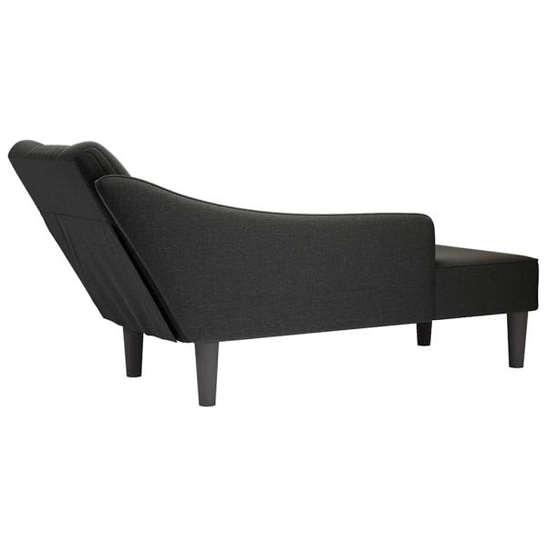 Chaiselongue mit Rechter Armlehne Schwarz Stoff