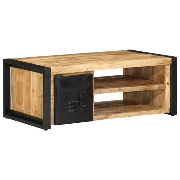 ARDEBO.de - Couchtisch 90x50x36 cm Raues Massivholz Mango