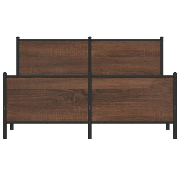 Metallbett ohne Matratze Braun Eichen-Optik 140x190 cm