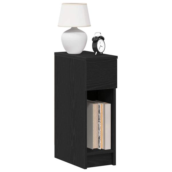 ARDEBO.de - Nachttisch mit Schublade Schwarz Eichen-Optik 20x36x60 cm