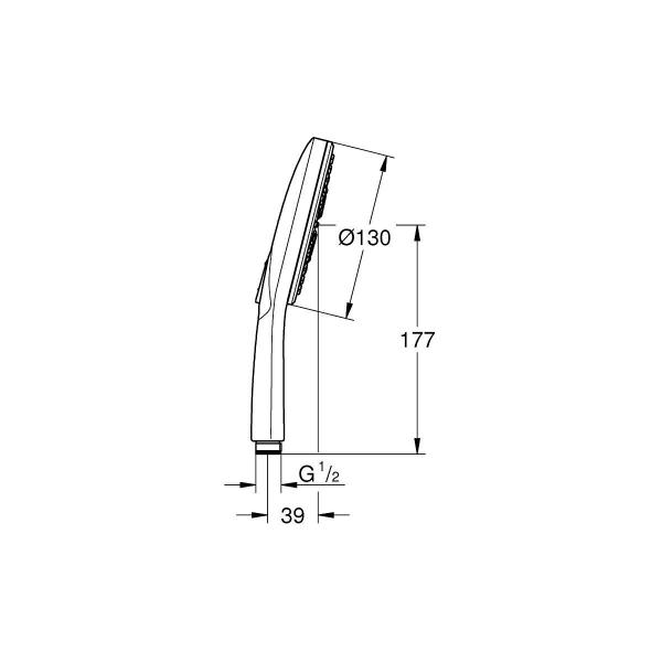 GROHE Rainshower Smartactive 130 Handbrause 3 Strahlarten, chrom (26574000)