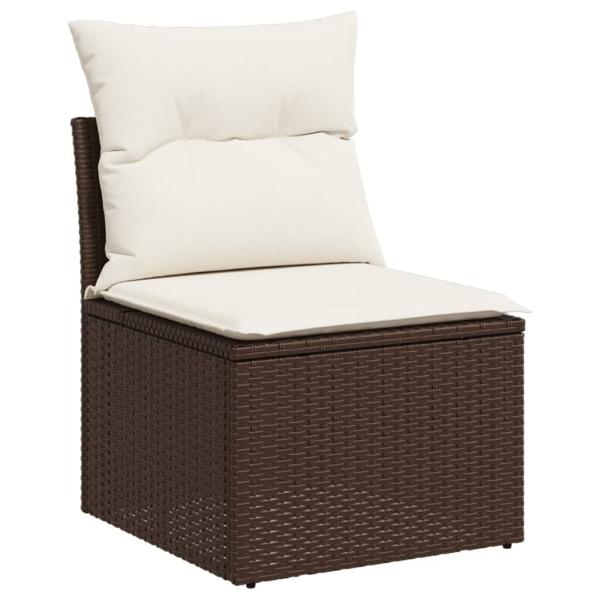 ARDEBO.de - 8-tlg. Garten-Sofagarnitur mit Kissen Braun Poly Rattan