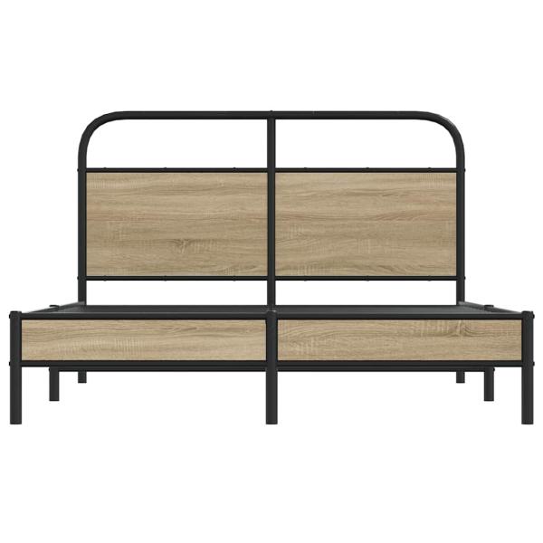 Bettgestell ohne Matratze 120x190 cm Räuchereiche Holzwerkstoff