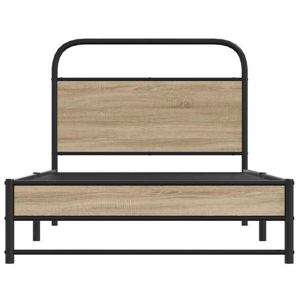 Bettgestell ohne Matratze 107x203 cm Räuchereiche Holzwerkstoff