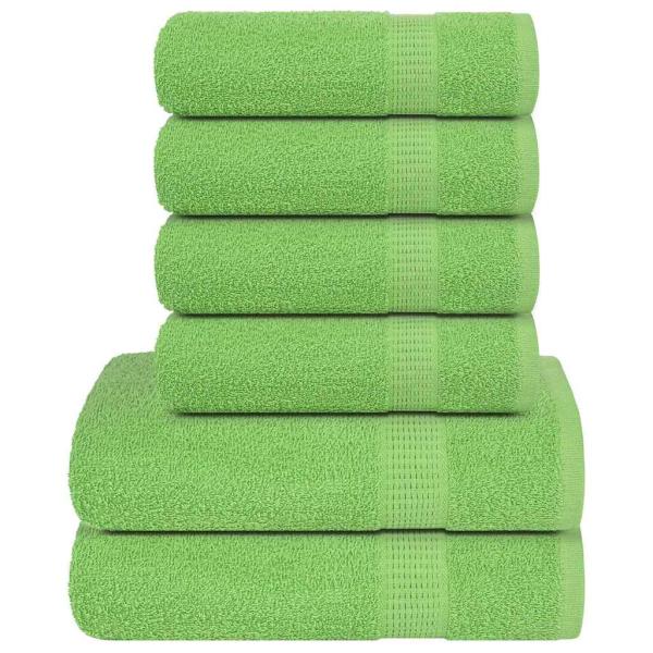 ARDEBO.de - 6-tlg. Handtuch-Set Apfelgrün 360 g/m² 100% Baumwolle