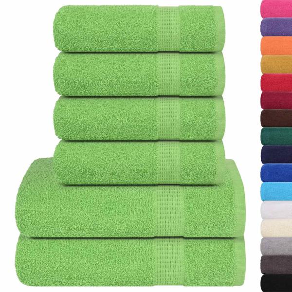 6-tlg. Handtuch-Set Apfelgrün 360 g/m² 100% Baumwolle
