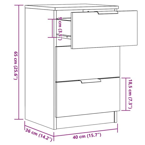 Nachttische 2 Stk. Altholz-Optik 40x36x65 cm Holzwerkstoff