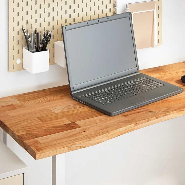 ARDEBO.de - Schreibtischplatte Hellbraun 140x60x2,5 cm Massivholz Eiche