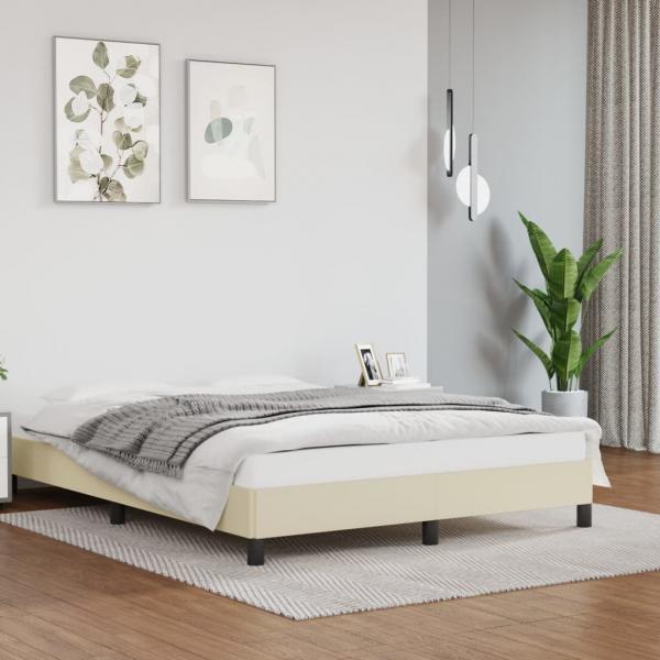 ARDEBO.de - Bettgestell Creme 140x190 cm Kunstleder