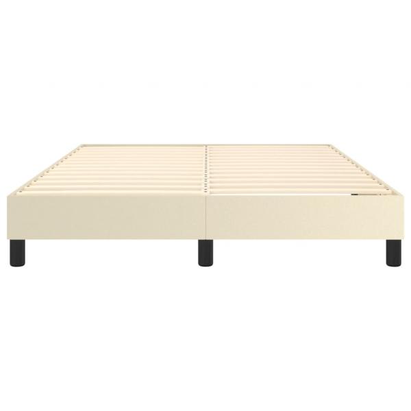 Bettgestell Creme 140x190 cm Kunstleder