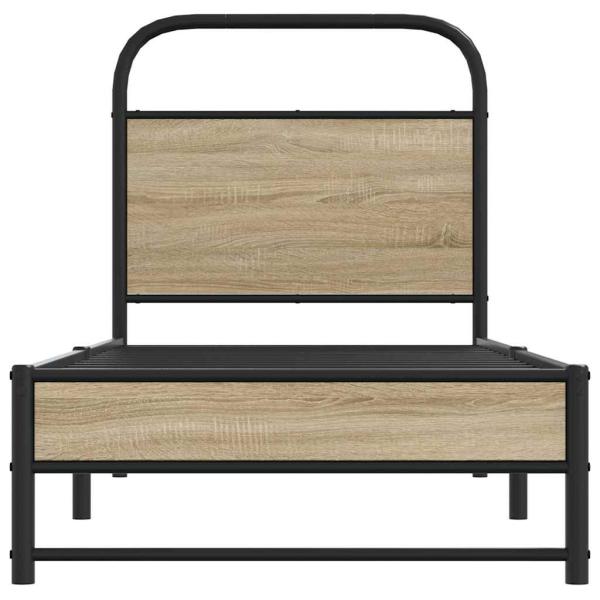 Bettgestell ohne Matratze 80x200 cm Räuchereiche Holzwerkstoff