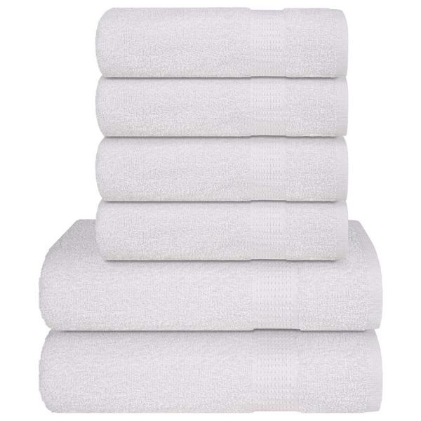 6-tlg. Handtuch-Set Weiß 360 g/m² 100% Baumwolle