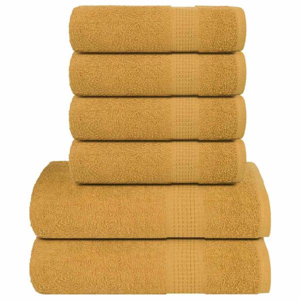ARDEBO.de - 6-tlg. Handtuch-Set Golden 360 g/m² 100% Baumwolle