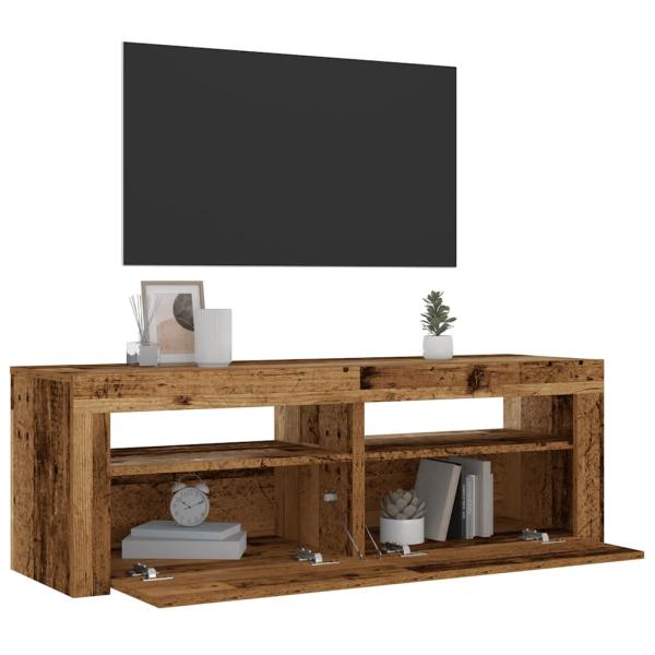 ARDEBO.de - Nachttische 2 Stk. mit LEDs Altholz-Optik 60x35x40 cm