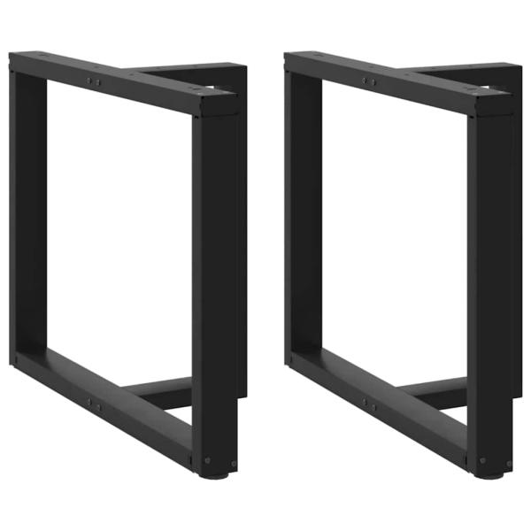ARDEBO.de - Esstischbeine T-Form 2 Stk. Schwarz 90x35x(72-73) cm Stahl
