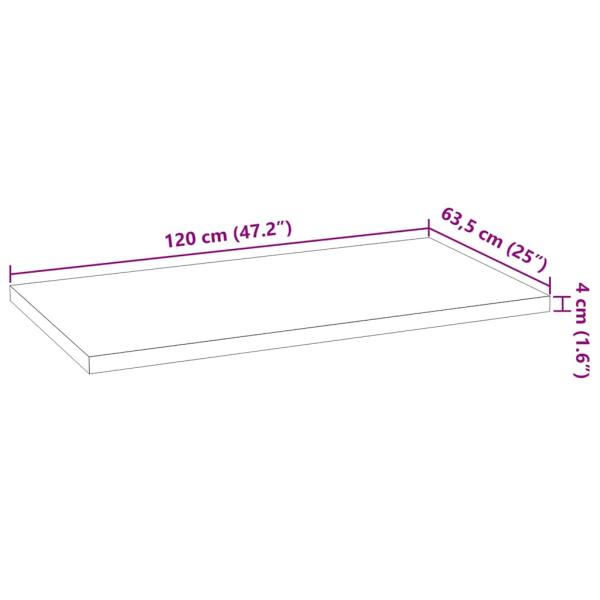 Küchenarbeitsplatte 120x63,5x4 cm Massivholz Eiche Rechteckig