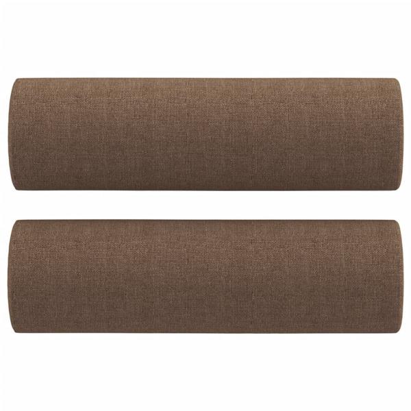 2-Sitzer-Sofa mit Zierkissen Braun 140 cm Stoff