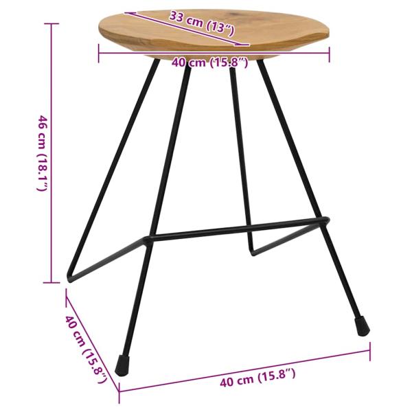 Hocker 2 Stk. Teak Massivholz