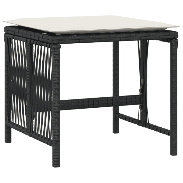 9-tlg. Garten-Essgruppe mit Kissen Schwarz Poly Rattan