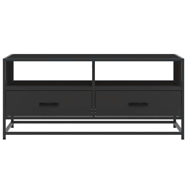 Couchtisch Schwarz 100x50x45 cm Holzwerkstoff und Metall
