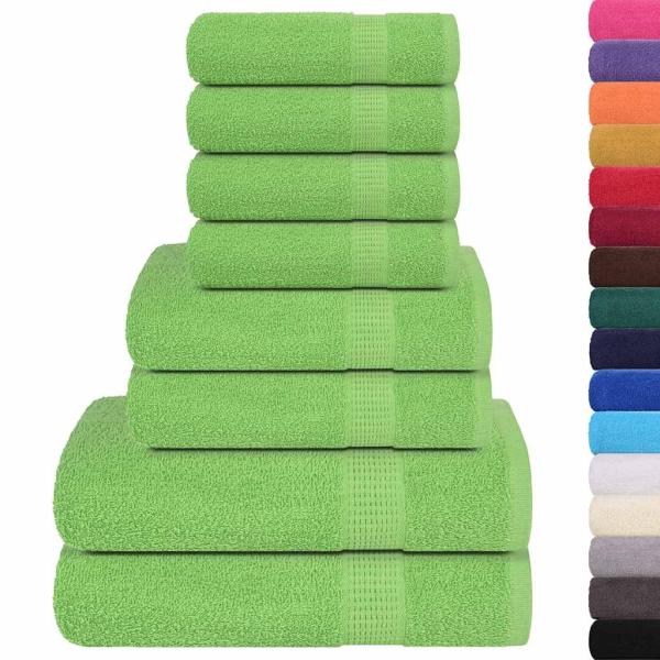 8-tlg. Handtuch-Set Apfelgrün 360 g/m² 100% Baumwolle