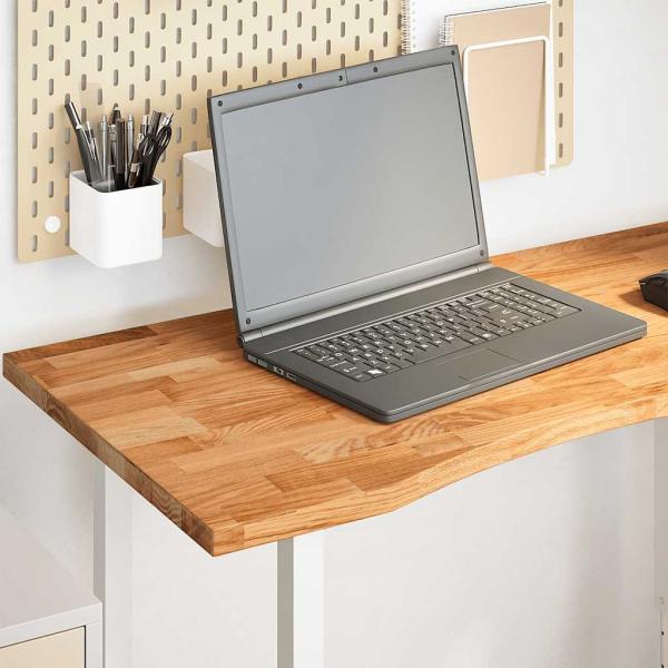 ARDEBO.de - Schreibtischplatte Hellbraun 100x60x2,5 cm Massivholz Eiche