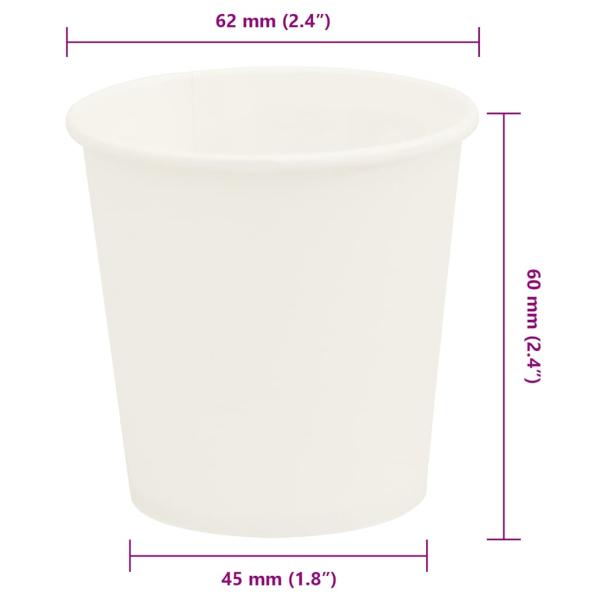 ARDEBO.de - Pappbecher 1000 Stk. 4oz 100ml Weiß