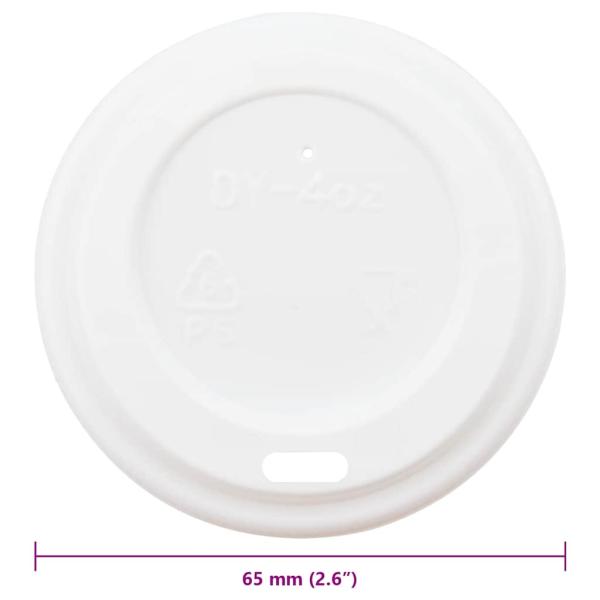 ARDEBO.de - Deckel für Pappbecher Ø60 mm 4oz 1000 Stk. Weiß Kunststoff