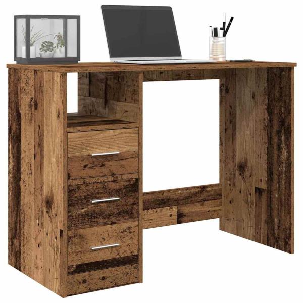 ARDEBO.de - Schreibtisch Altholz-Optik 102x76x50 cm Holzwerkstoff