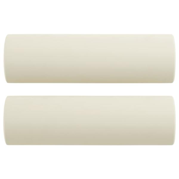 3-Sitzer-Sofa mit Zierkissen Creme 180 cm Samt