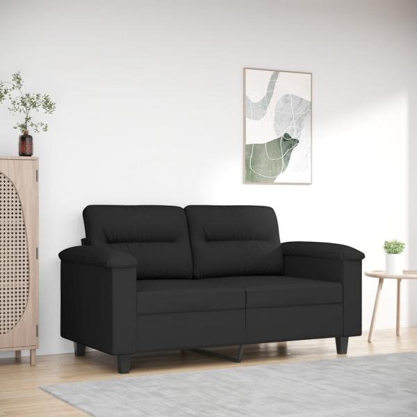 ARDEBO.de - 2-Sitzer-Sofa Schwarz 120 cm Mikrofasergewebe